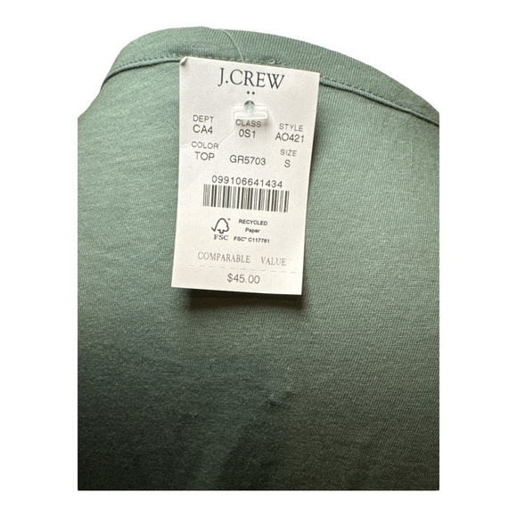 NWT J.Crew Women Short-sleeve Summer Topiary Green T-shirt Dress Small S - Picture 5 of 9